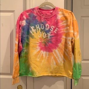 Shop Forward Choose Joy neon tie dye sweatshirt